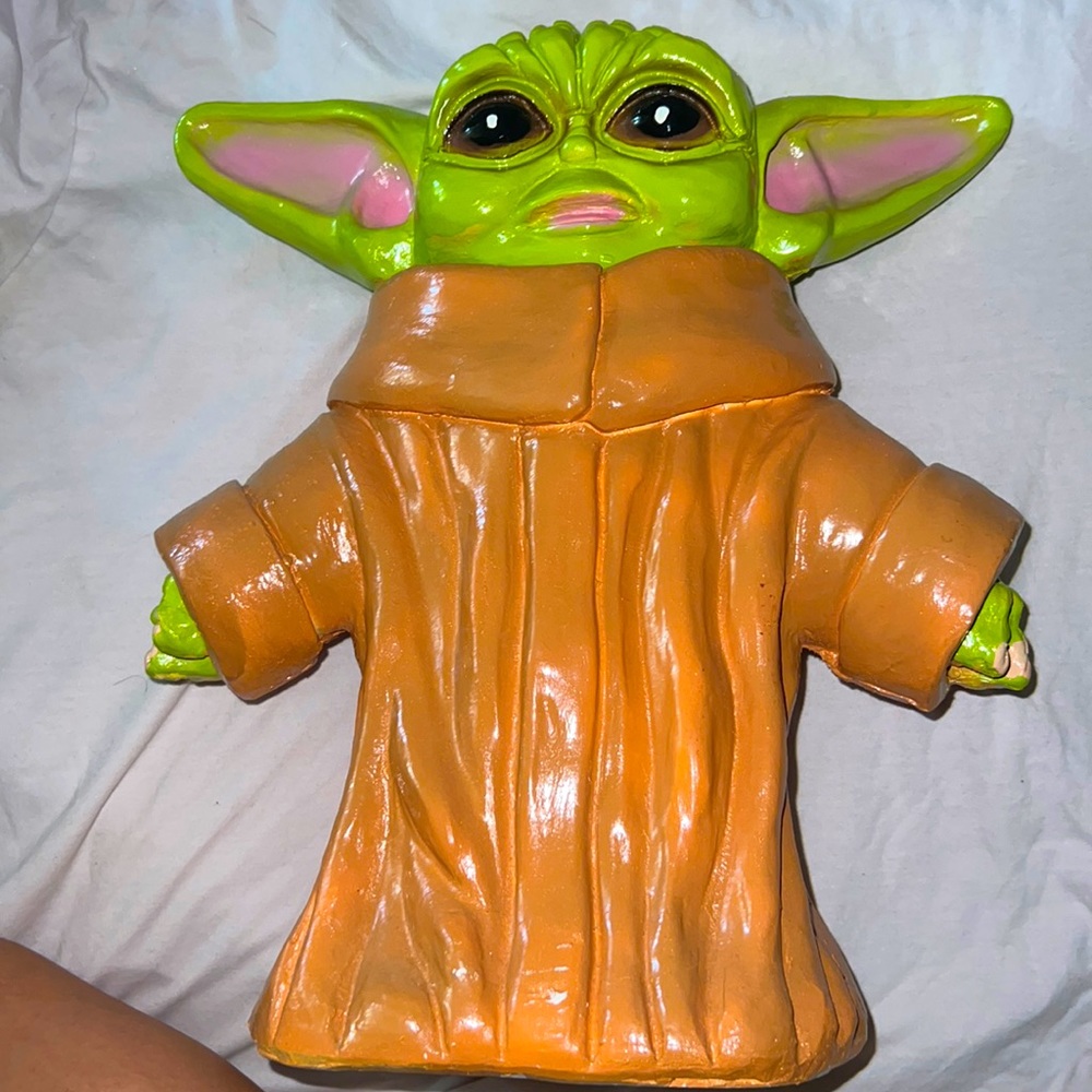 Hand crafted Baby Yoda coin bank